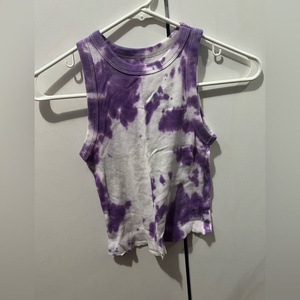 A self made tie-dye top with a Target tank top